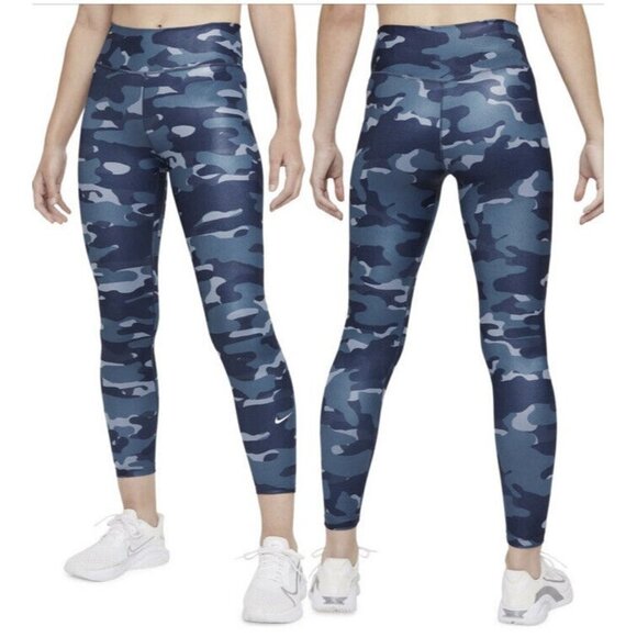 Nike One Women's Mid-Rise Dri-Fit Camo Workout Leggings NWT XS - Picture 1 of 8